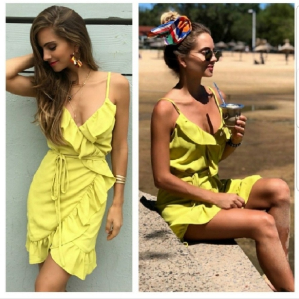 Yellow Wrap Dress